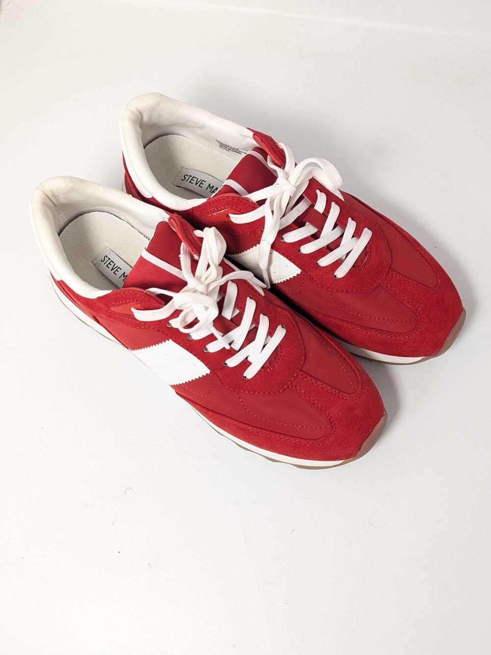 Steve Madden Red & White Retro Runner Sneakers